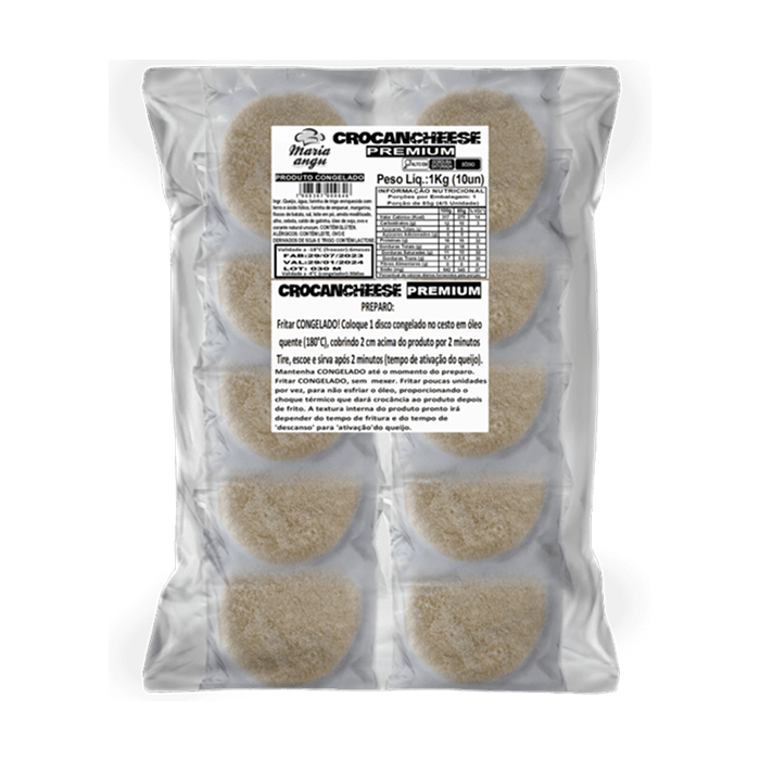 CROCANCHEESE – Queijo Empanado Premium 1Kg – Contém 10 unids. de 100g